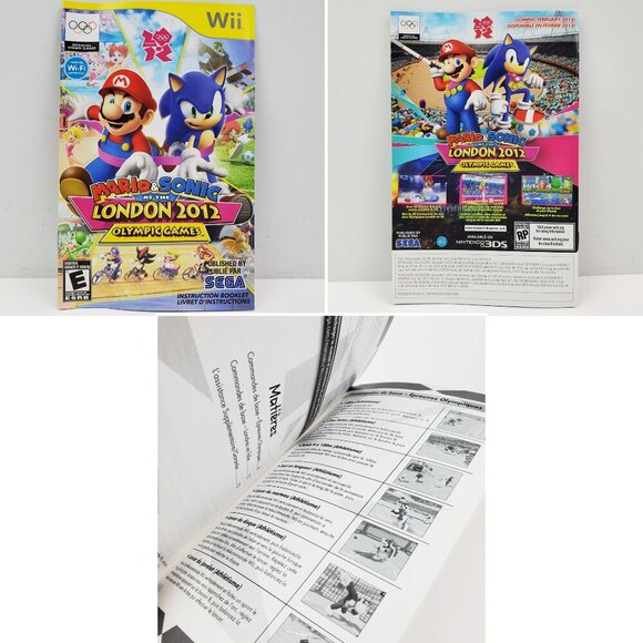 Mario Sonic London Olympic Games Nintendo Wii Video Game Case Manual Tested - Picture 5 of 7